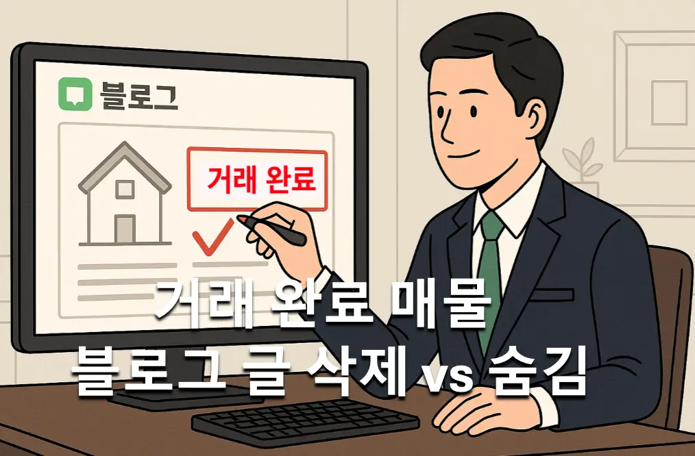 거래-완료된-부동산-매물-네이버블로그-글삭제-글숨김-차이