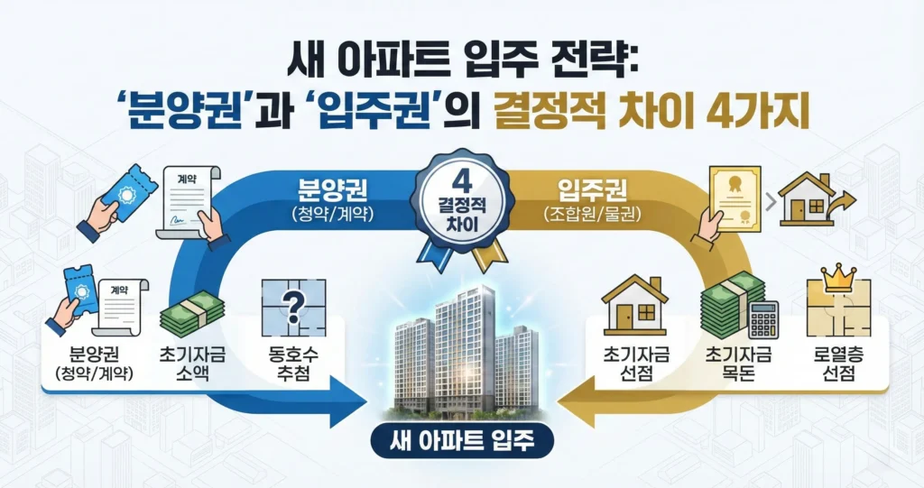 새 아파트 입주 전략: 분양권과 입주권 차이 4가지