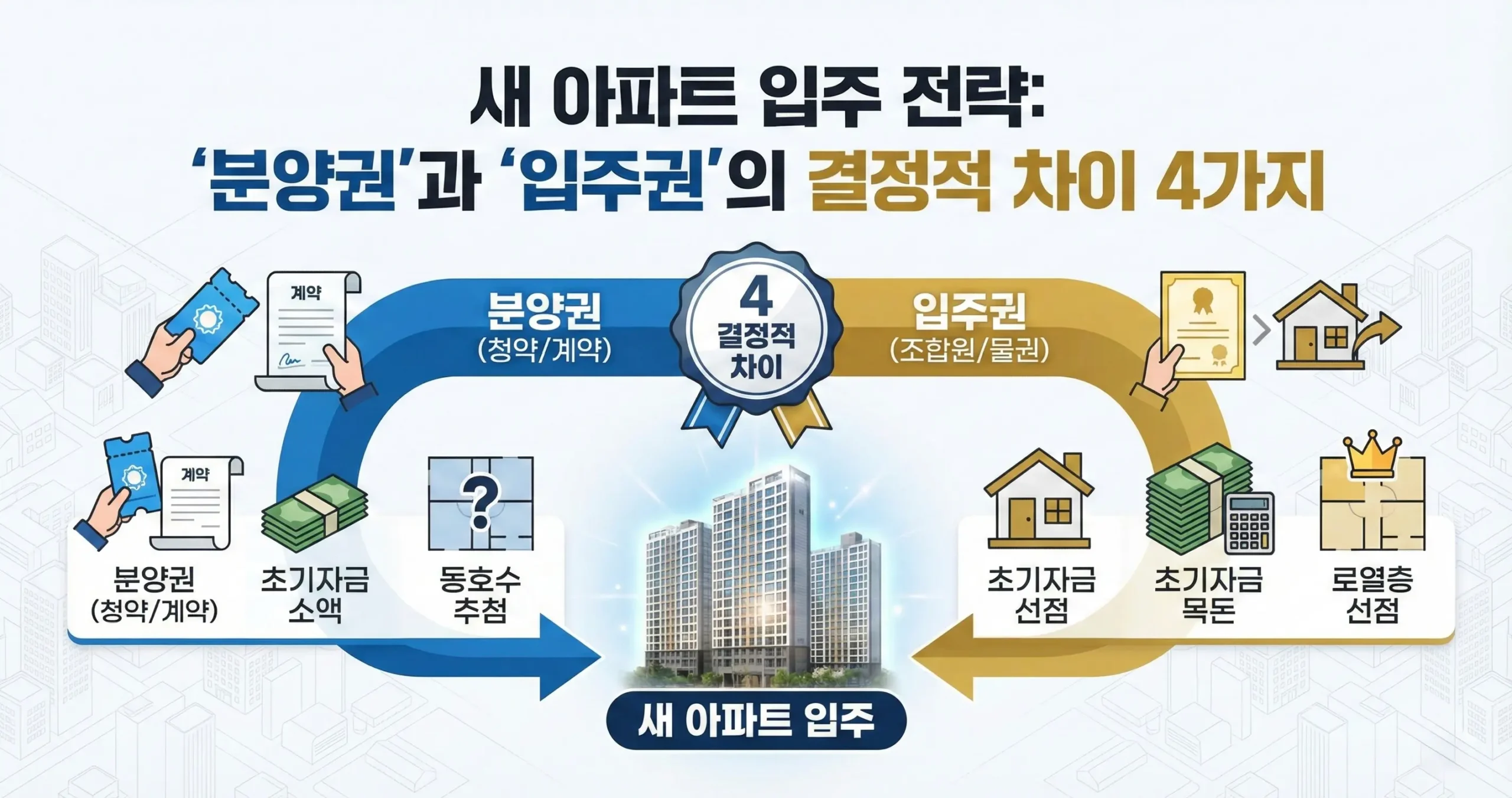 새 아파트 입주 전략: 분양권과 입주권 차이 4가지