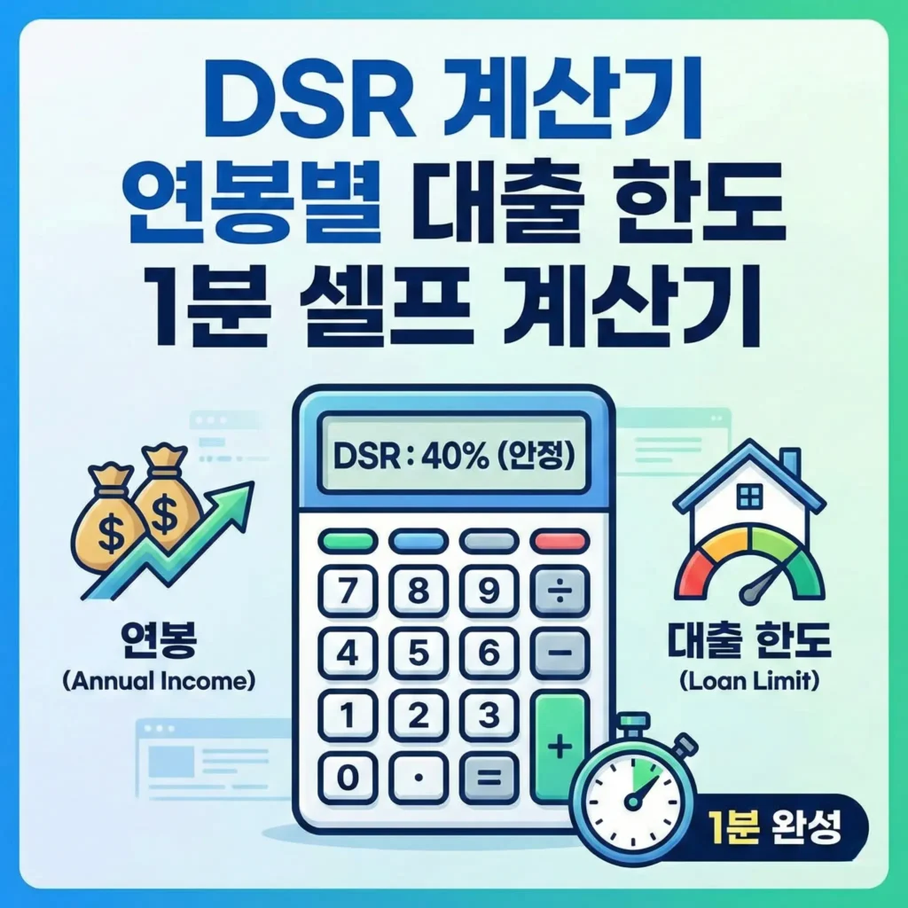 DSR 계산기 연봉별 대출 한도 1분 셀프 계산기 - 부동산검색119넷