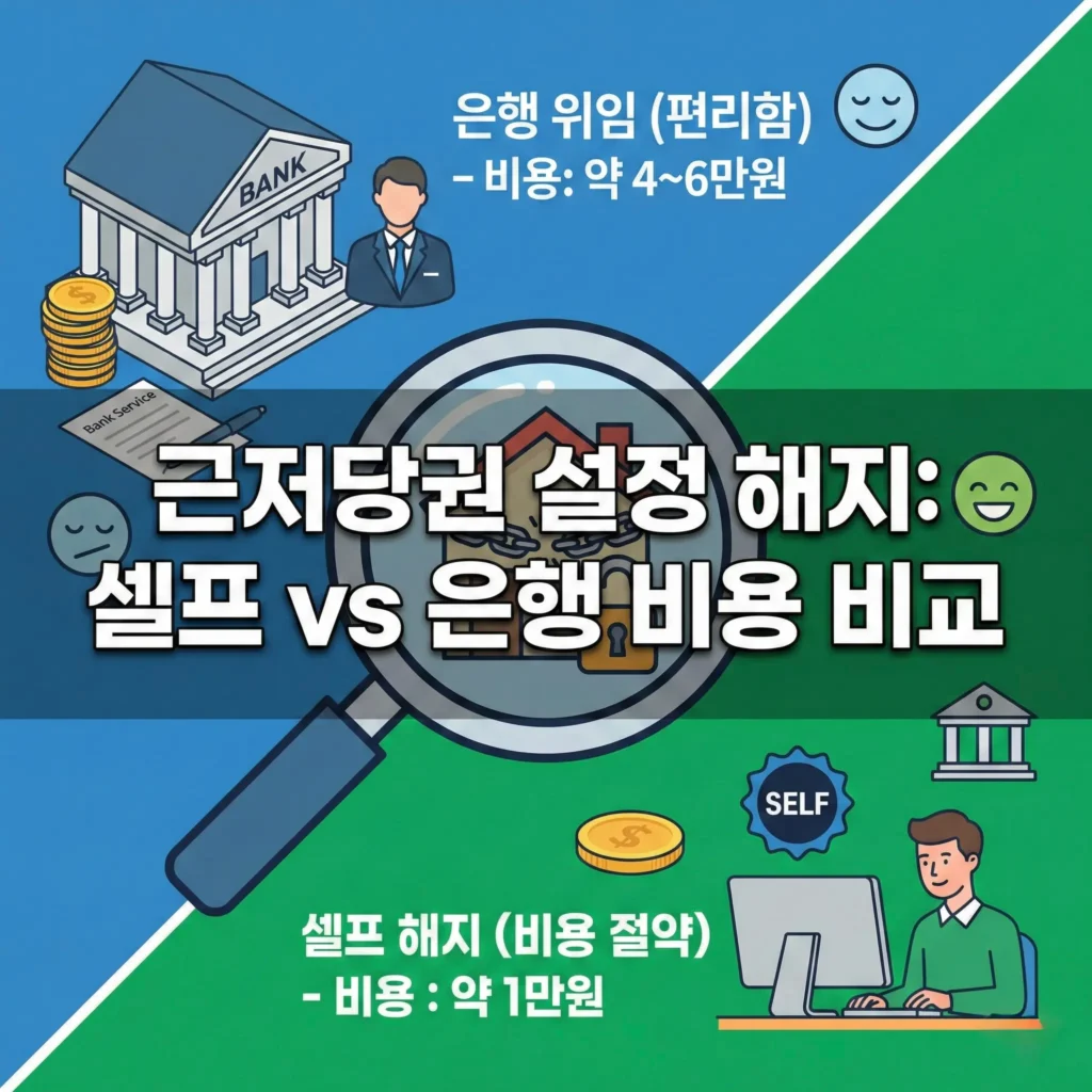 근저당권 설정 해지 방법 및 비용(셀프 vs 은행 비교)