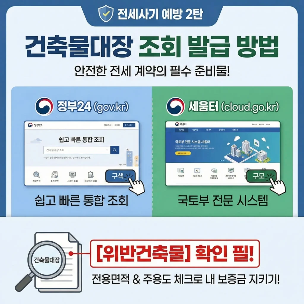 전세사기 예방 2 - 건축물대장 조회 발급 방법