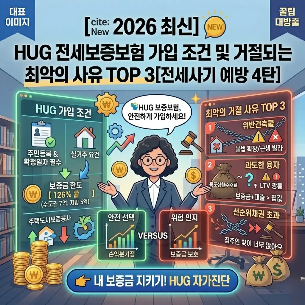 HUG 전세보증보험 가입 조건 및 거절되는 최악의 사유 TOP 3[전세사기 예방 4탄]