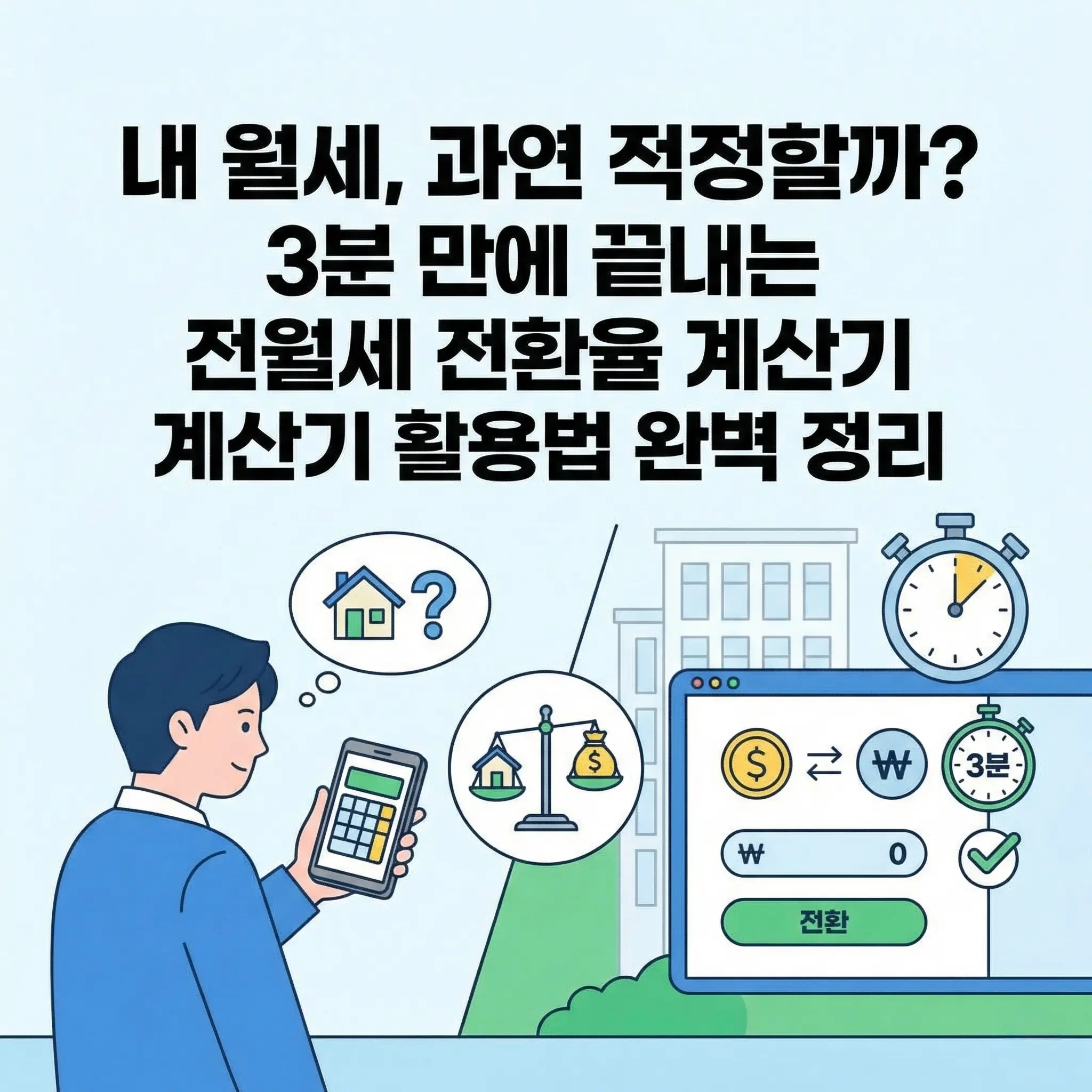 내 월세, 과연 적정할까? 3분 만에 끝내는 전월세 전환율 계산기 활용법 완벽 정리