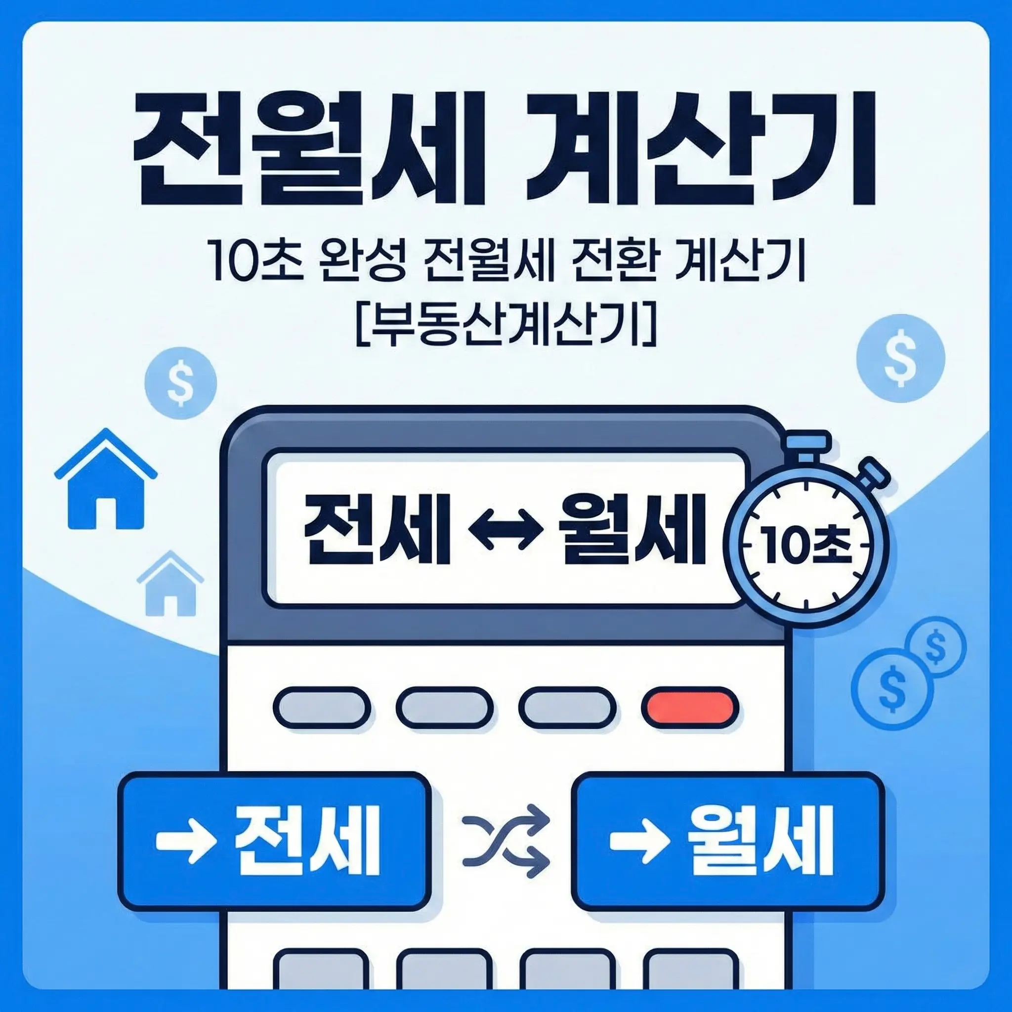 전월세 계산기 - 10초 완성 전월세 전환 계산기[부동산계산기]