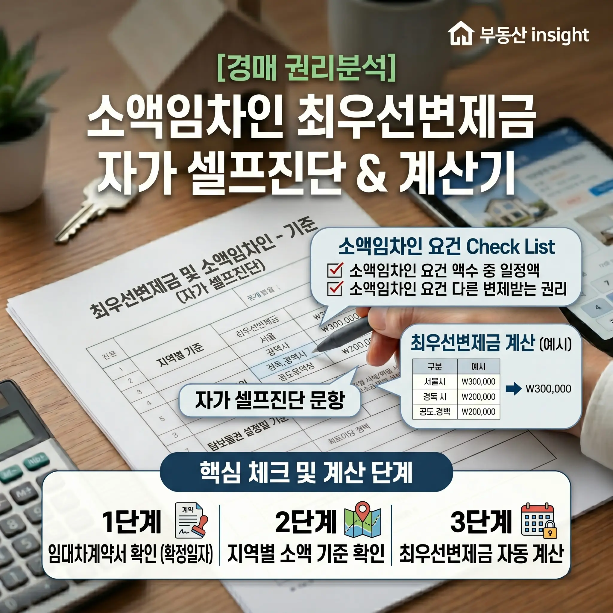 소액임차인 최우선변제금 계산기 자가 셀프진단