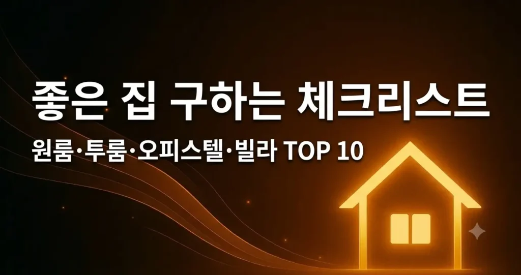 좋은 원룸·투룸·오피스텔·주택·빌라 구하는 원룸 체크리스트 TOP 10
