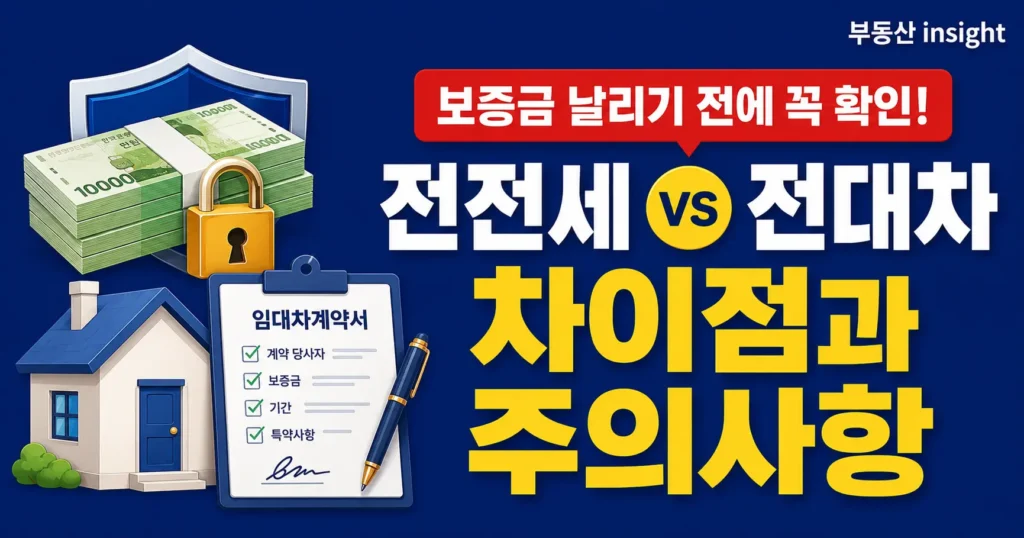 전전세와 전대차 차이점과 구분 방법