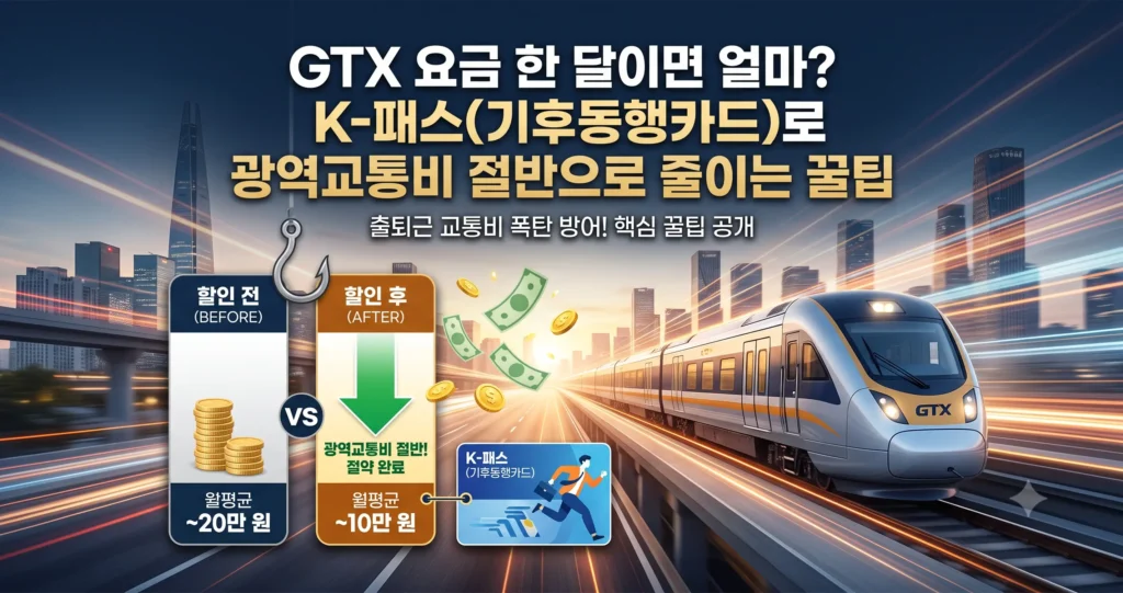 GTX 요금 한 달이면 얼마? K-패스(기후동행카드)로 광역교통비 절반으로 줄이는 꿀팁