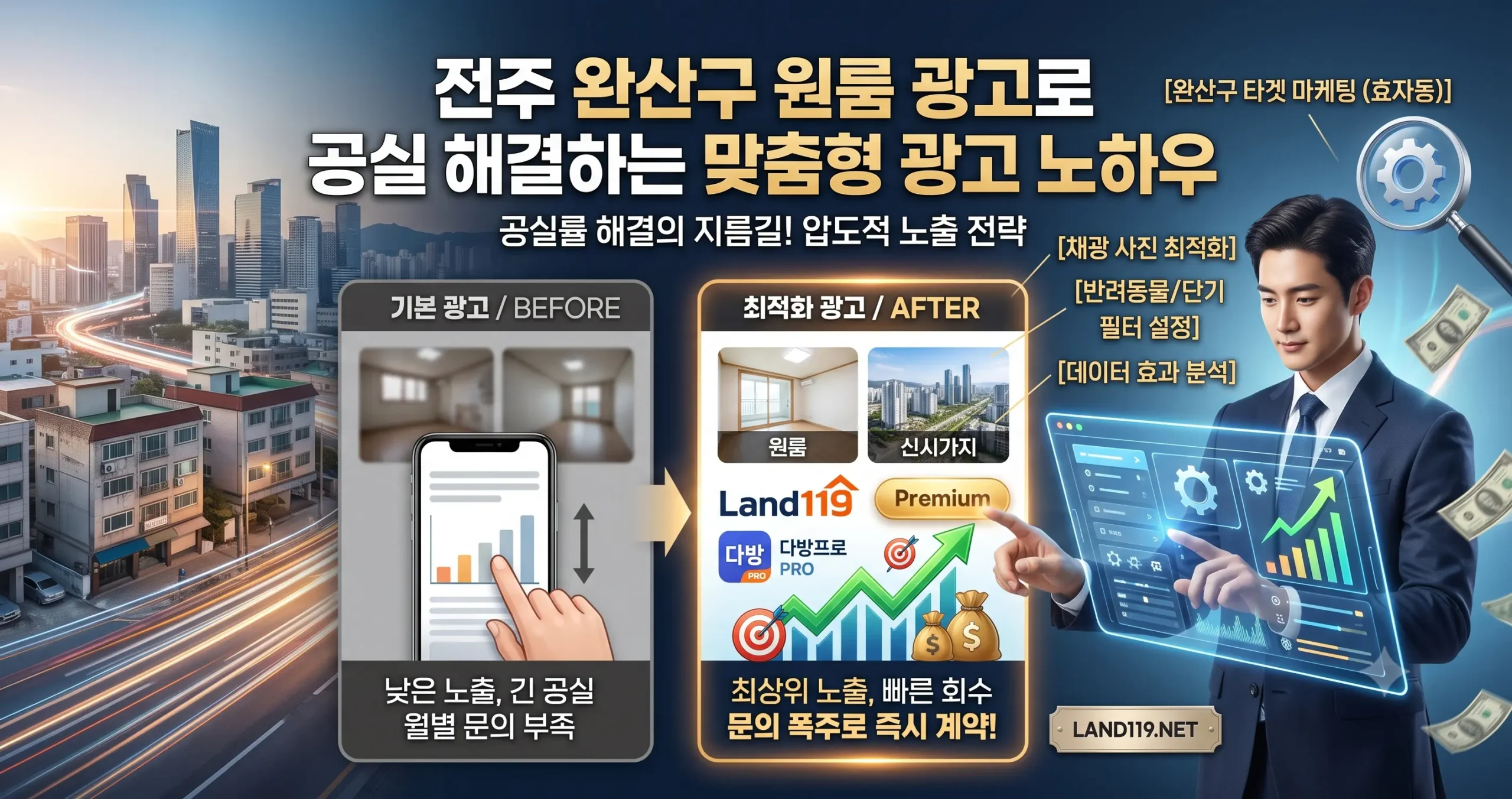 전주 완산구 원룸 광고로 공실 해결하는 맞춤형 광고 노하우 (다방프로 가입 세팅)
