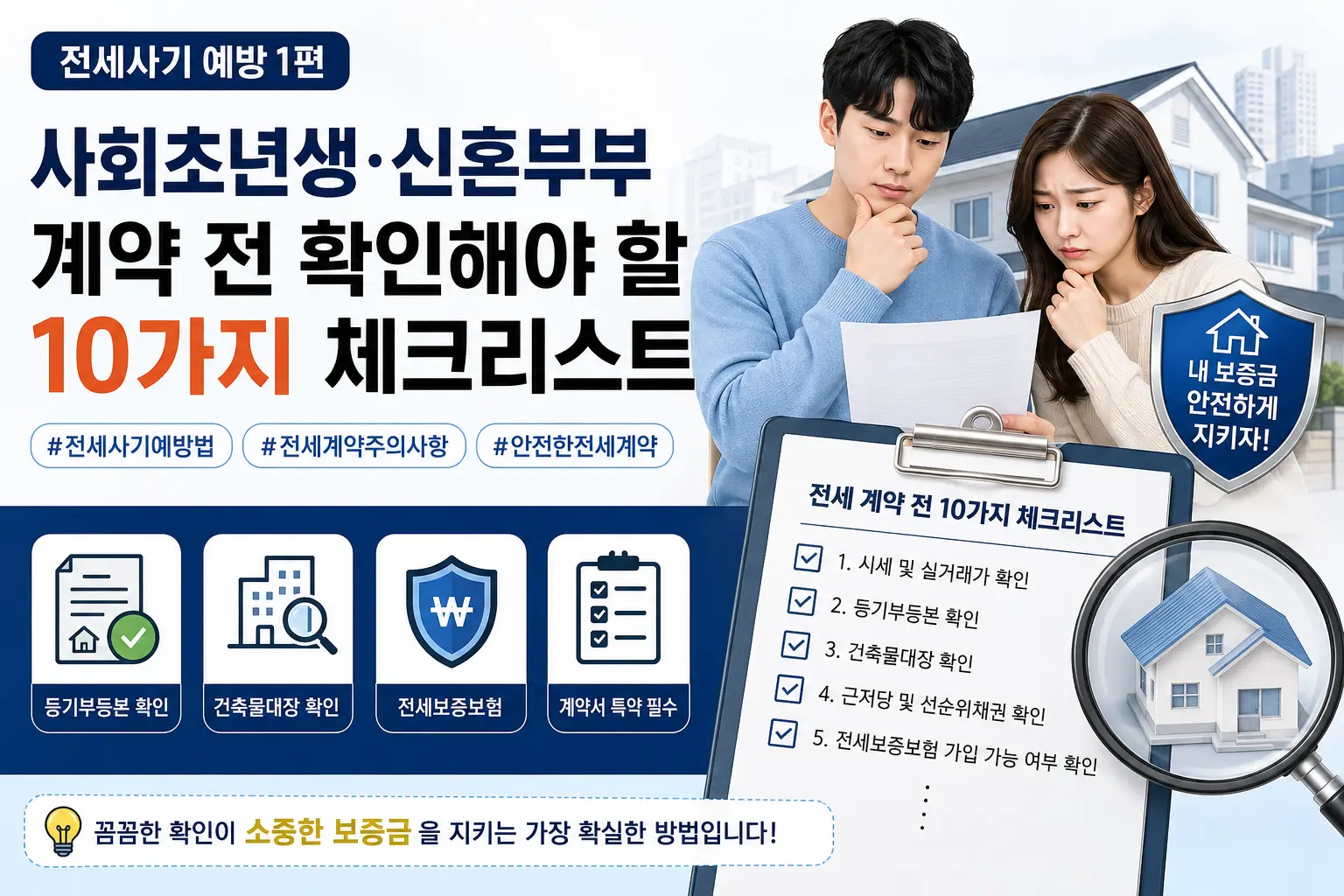 전세사기 예방 1편 사회초년생·신혼부부 계약 전 확인해야 할 10가지 체크리스트