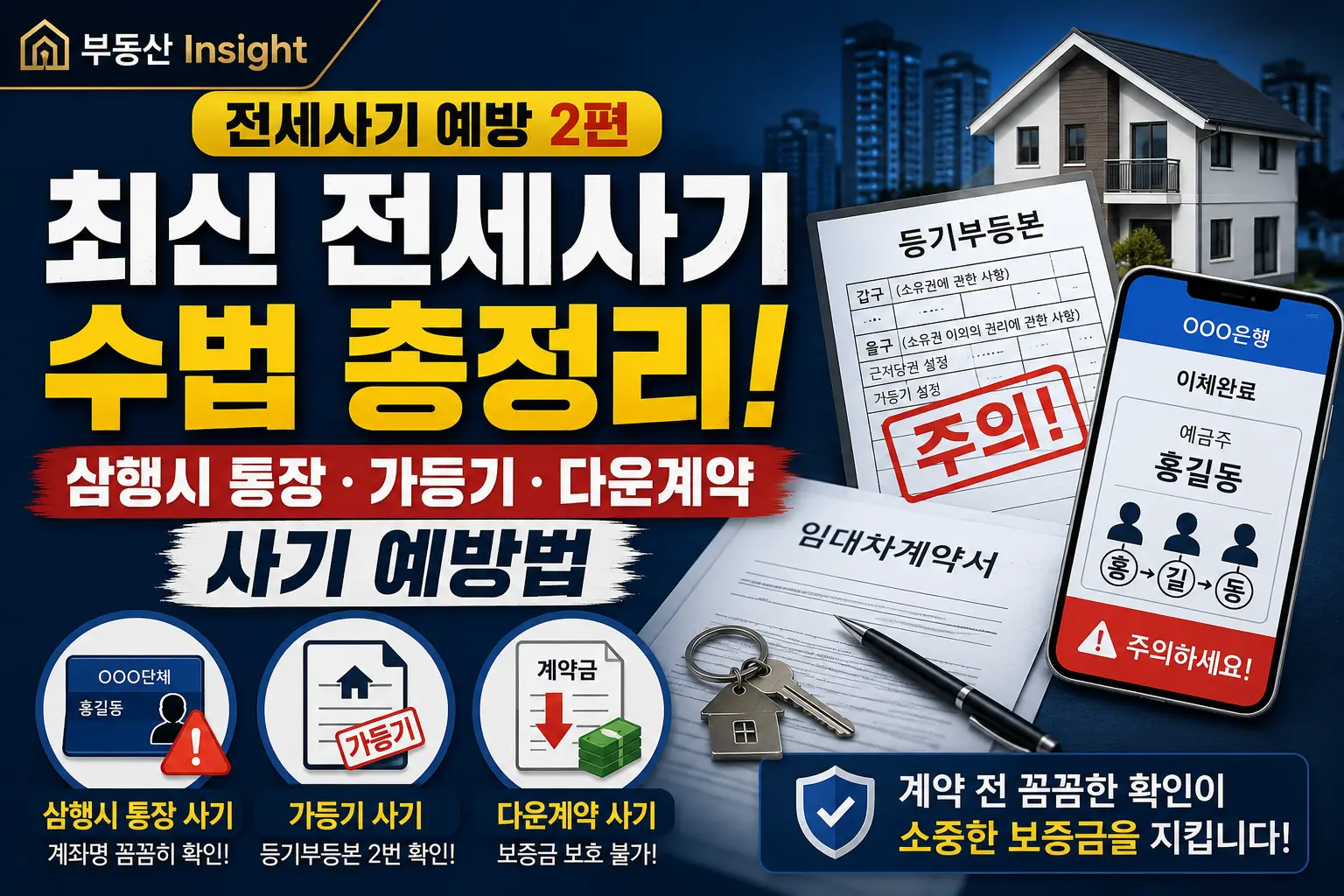 전세사기 예방 2편｜최신 전세사기 수법 총정리! 삼행시 통장·가등기·다운계약 사기 예방법