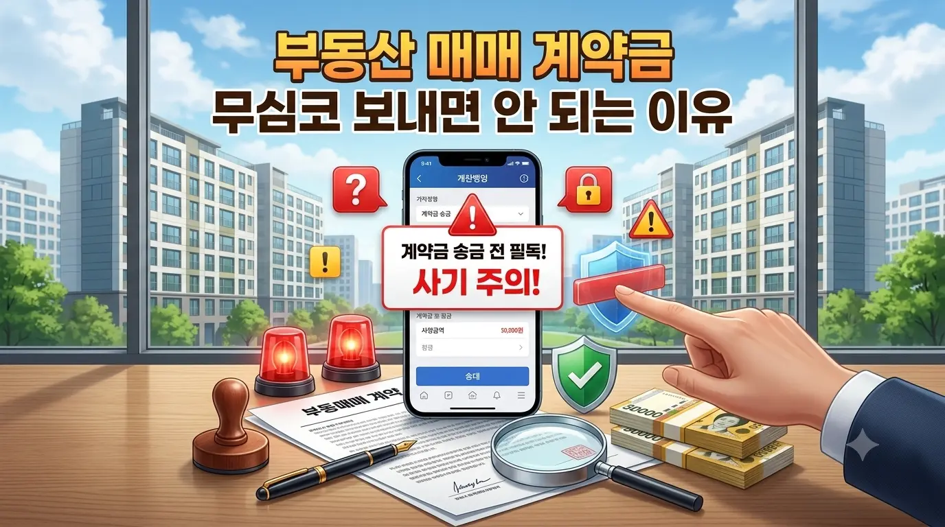 부동산 매매 계약금 무심코 보내면 안 되는 이유