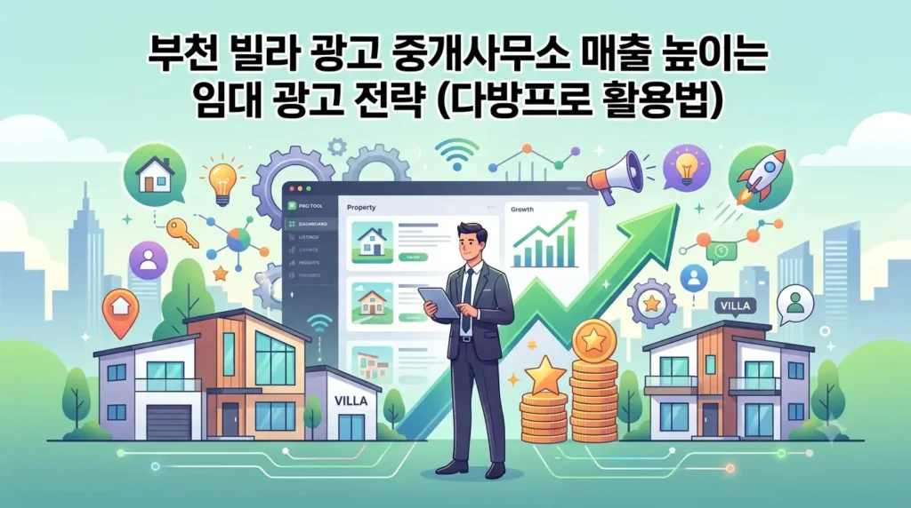 부천 빌라 광고 중개사무소 매출 높이는 임대 광고 전략 (다방프로 활용법)