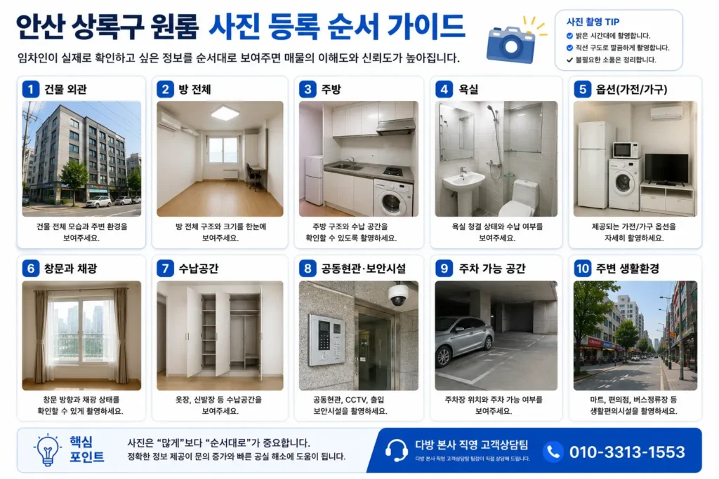 안산 상록구 원룸 광고 사진 등록 순서