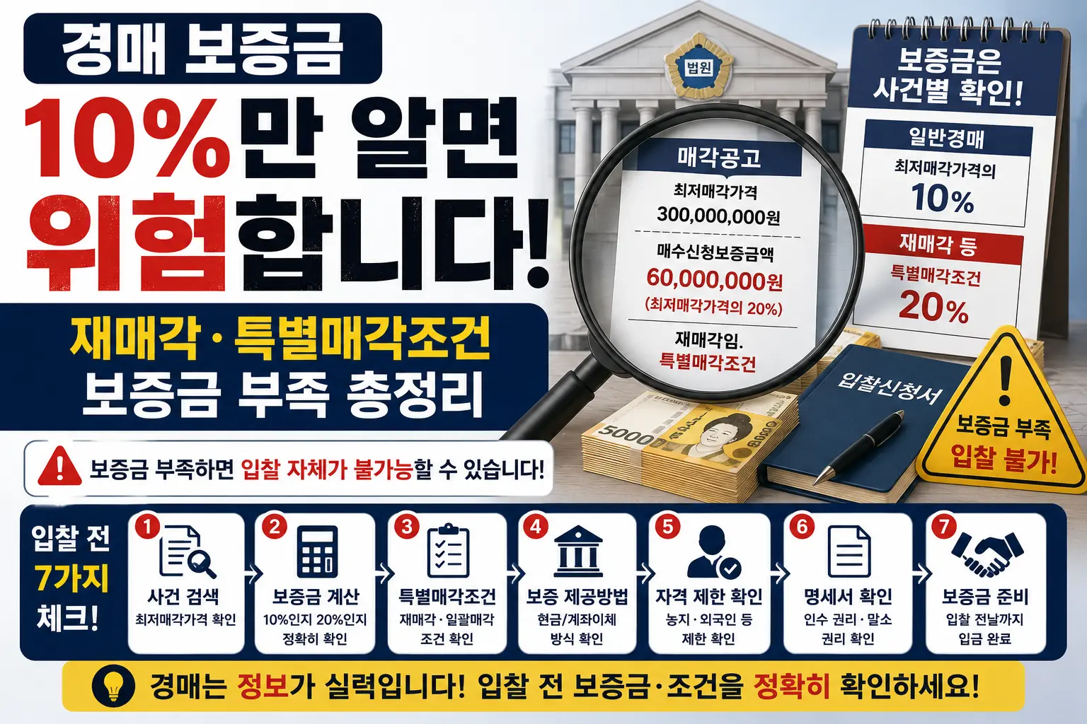경매 보증금 10퍼센트와 재매각 특별매각조건 보증금 확인