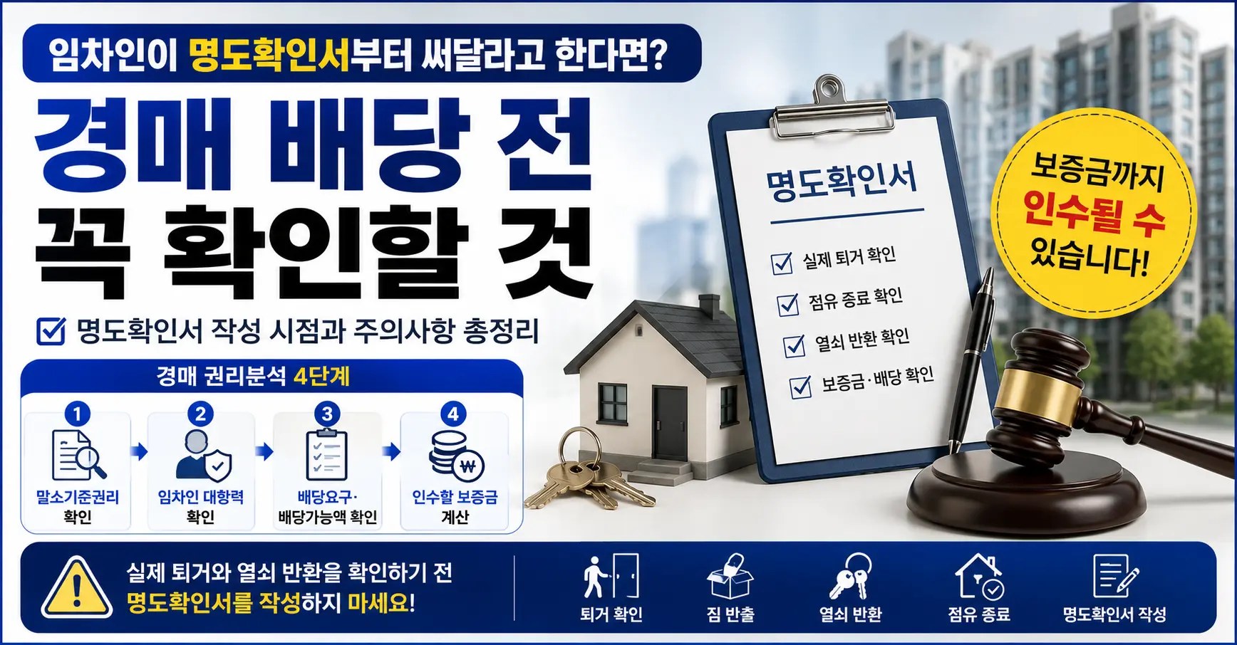 경매 임차인 배당 전 명도확인서 작성 시점과 주의사항