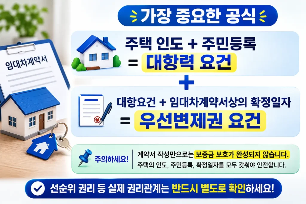 전세 월세 임대 계약 대항력·우선변제권 핵심 공식