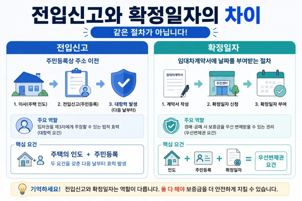 전입신고와 확정일자의 차이