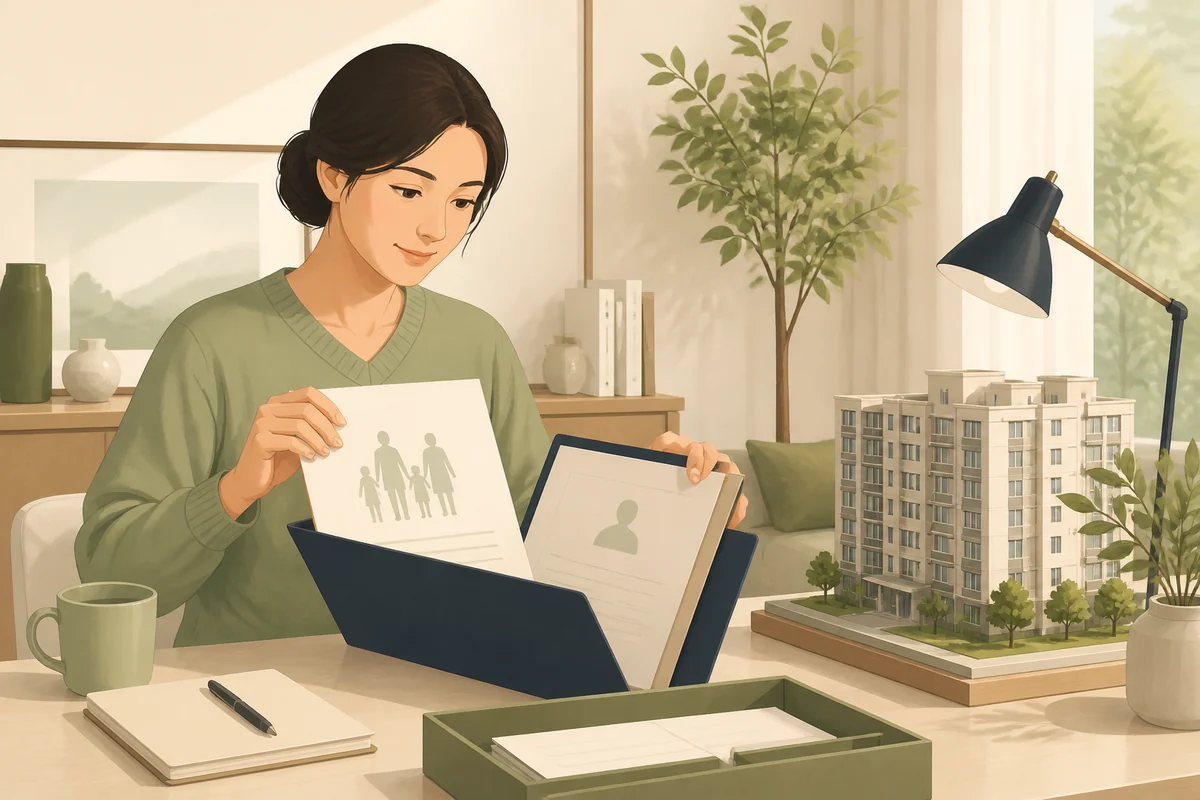 공고의 서류 목록과 세대·개인 증명자료를 확인하는 순서 — 대표 그림
