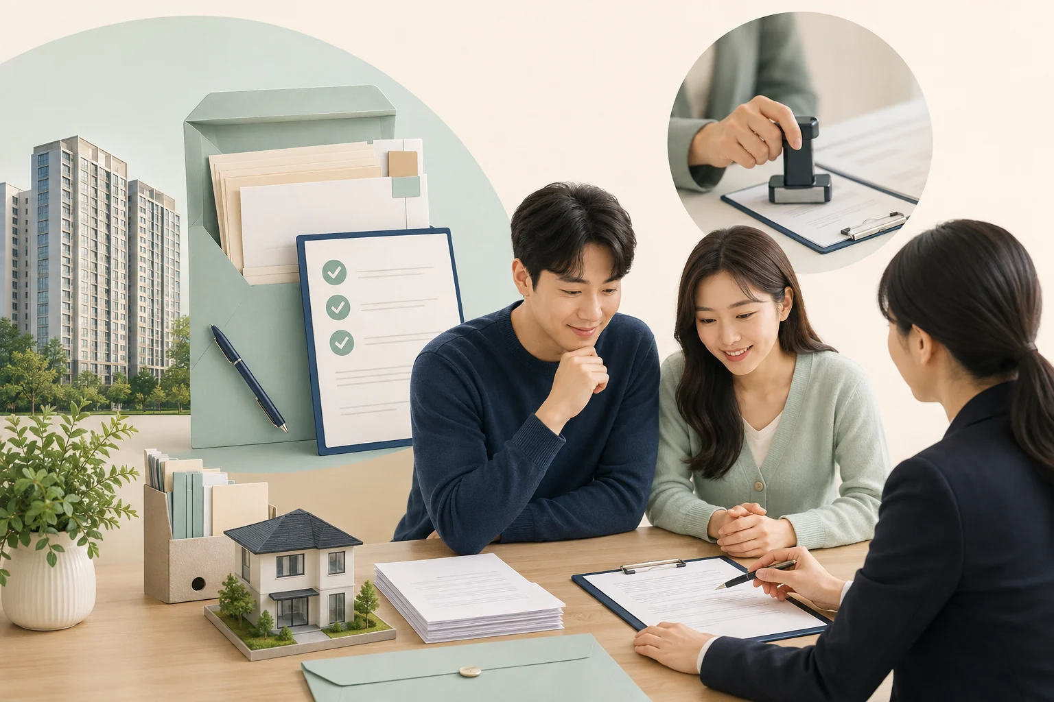 당첨이 곧 계약 완료는 아니라는 점과 공고별 서류 준비 순서 대표 그림