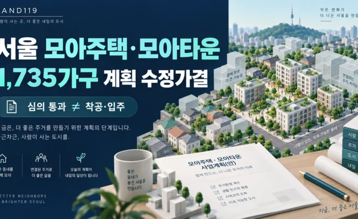 서울 모아주택·모아타운 1,735가구 계획 수정가결과 심의·착공 단계 구분